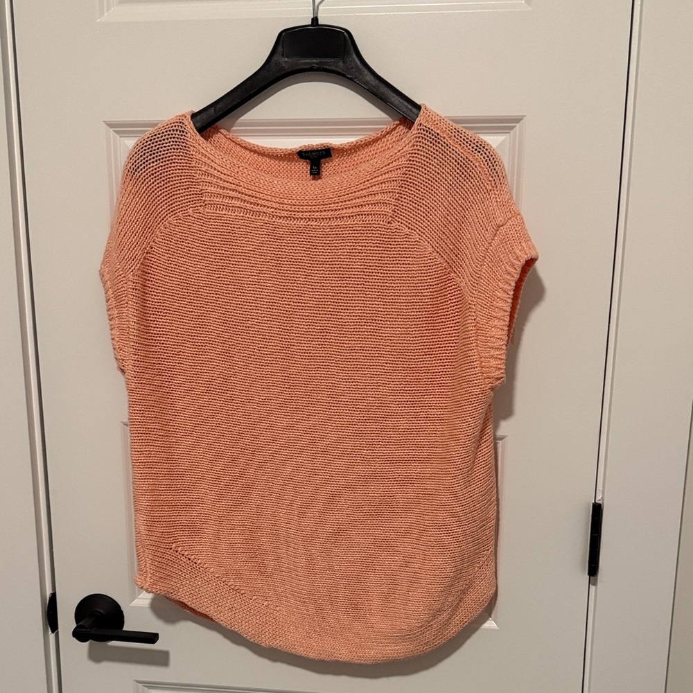 Talbots Coral Knit Top with Short Sleeves